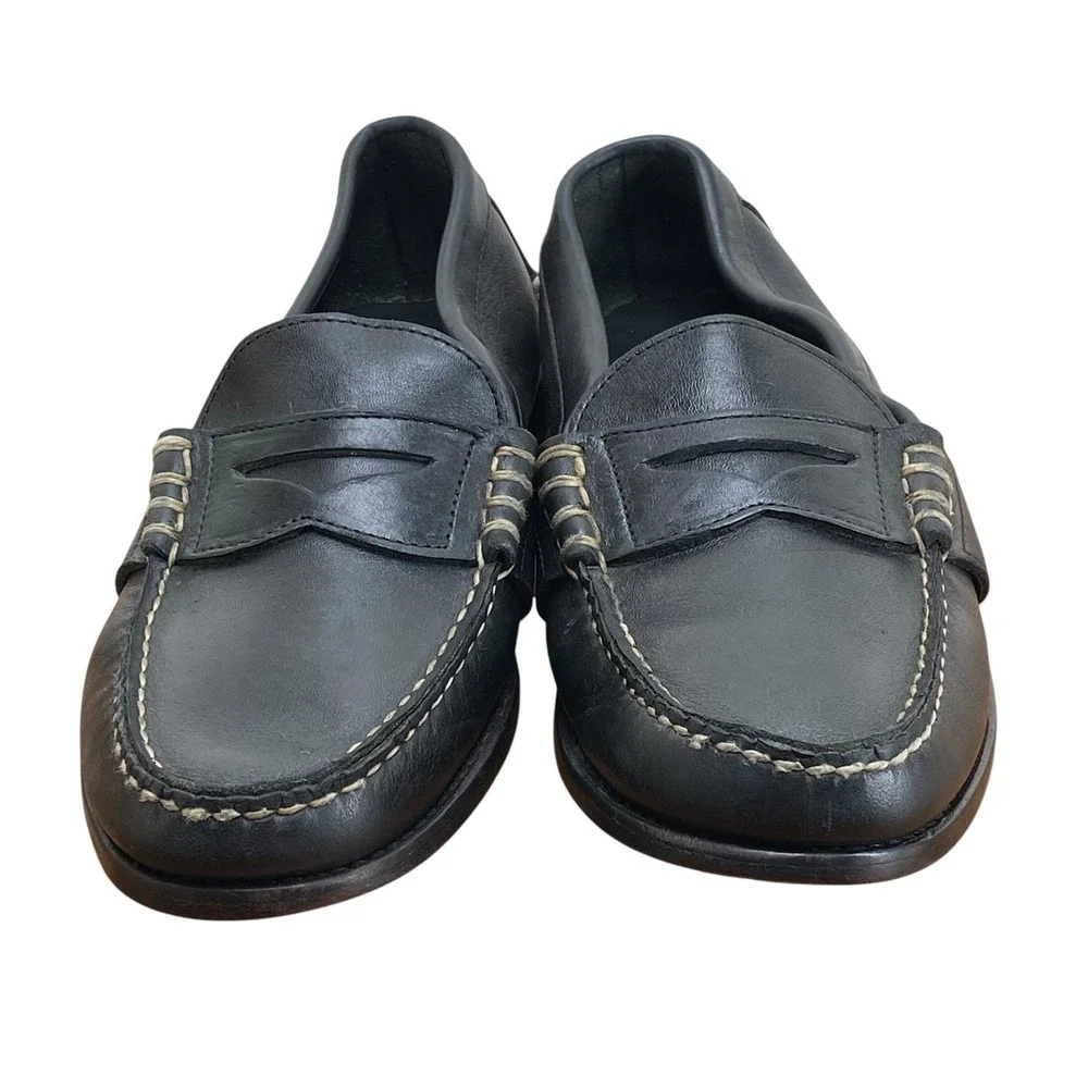 Polo Ralph Lauren Edric Leather Penny Loafers Men's Size 10D Black USA Rancourt